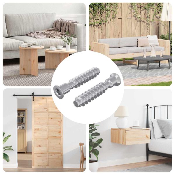 vidaXL Vis &agrave; t&ecirc;te cap 2 pcs Argent&eacute; M7 x 40 mm Acier