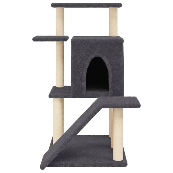 vidaXL Arbre à chat avec griffoirs en sisal gris foncé 97 cm