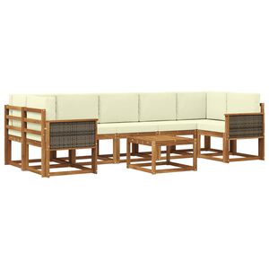 vidaXL Ensemble de canap&eacute;s d'ext&eacute;rieur 6 pcs Naturel et Cr&egrave;me