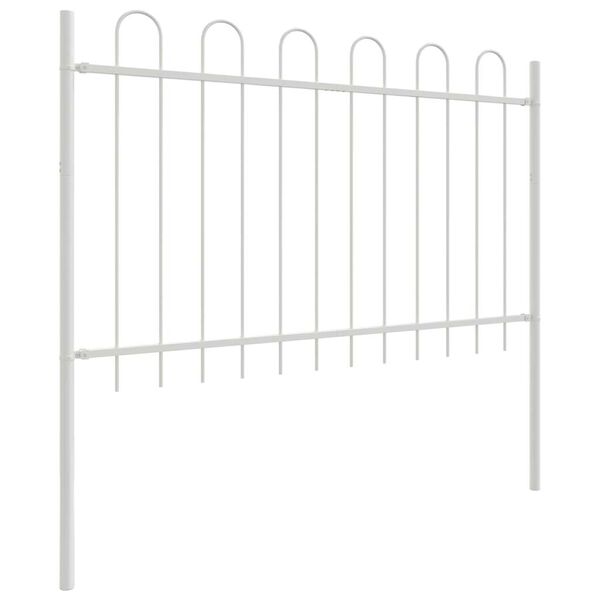 vidaXL Cl&ocirc;ture de jardin 3 pcs Blanc 5,1 x 1 m Acier rev&ecirc;tu de poudre