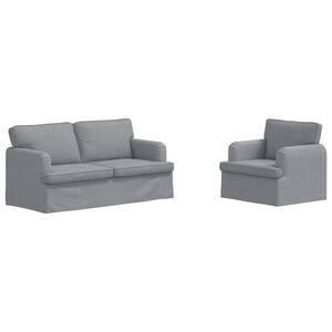 vidaXL Ensemble de Canap&eacute;s 2 pcs Gris clair 162 x 80 x 85 cm tissu
