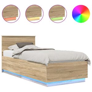 vidaXL Cadre de lit Ch&ecirc;ne Sonoma 70 x 190 cm Bois d'ing&eacute;nierie