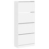 vidaXL Armoire &agrave; chaussures 4 tiroirs rabattables blanc 80x34x187,5 cm