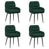 vidaXL Chaises de salle &agrave; manger 4 pc Velours Vert fonc&eacute;