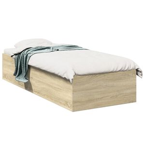 vidaXL Cadre de lit sans matelas ch&ecirc;ne sonoma 75x190 cm
