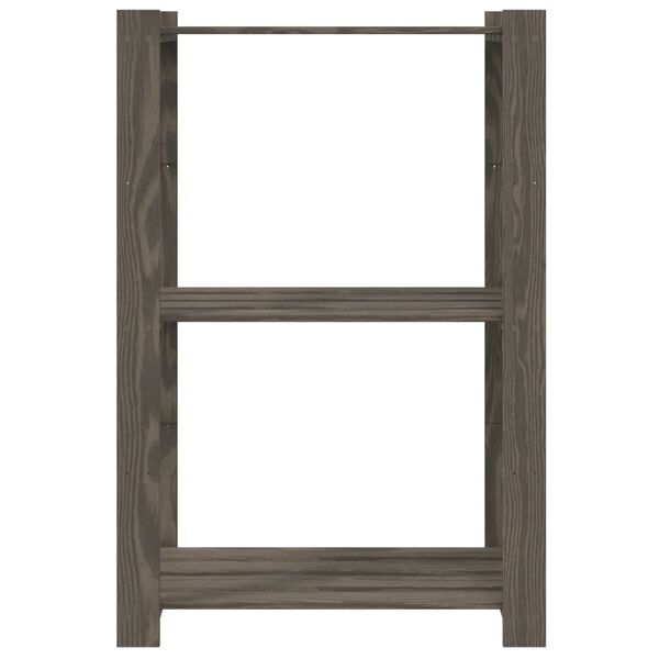 vidaXL Support de rangement à 3 niveaux gris 60x38x90 cm bois de pin