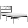 vidaXL Cadre de lit m&eacute;tal sans matelas avec t&ecirc;te de lit noir 75x190 cm