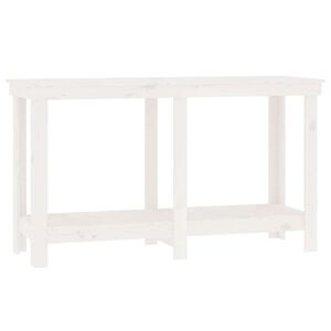 vidaXL Banc de travail Blanc 140x50x80 cm Bois de pin massif