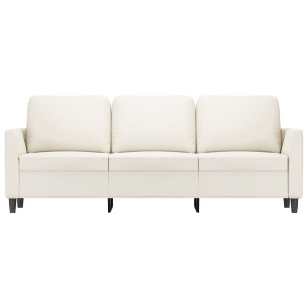 vidaXL Canap&eacute; &agrave; 3 places Cr&egrave;me 180 cm Similicuir