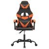 vidaXL Chaise de jeu pivotante Noir et orange Similicuir