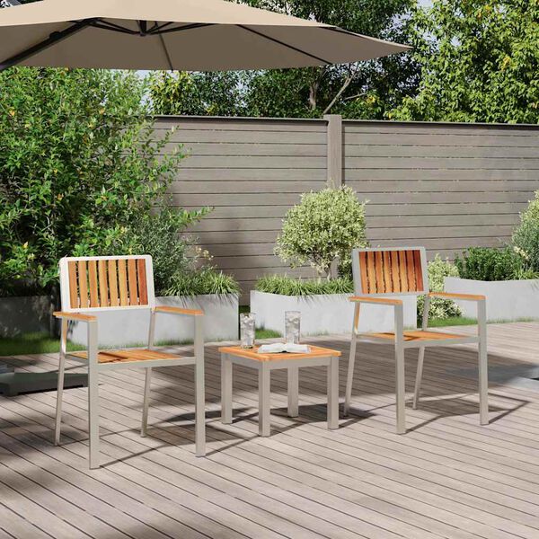 vidaXL Ensemble de salle &agrave; manger pour jardin 3 pcs Marron