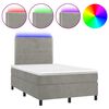 vidaXL Sommier &agrave; lattes de lit matelas et LED Gris clair 120x200 cm