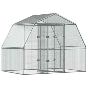 vidaXL Cage &agrave; oiseaux avec porte argent&eacute; acier galvanis&eacute;