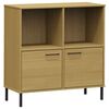 vidaXL Biblioth&egrave;que avec pieds en m&eacute;tal Marron 90x35x90,5 cm Bois OSLO