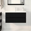 vidaXL Cabinet de lavabo Ch&ecirc;ne noir 90 x 39 x 62 cm Bois d'ing&eacute;nierie