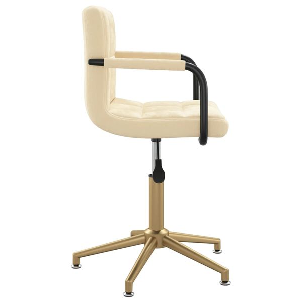 vidaXL Chaise pivotante de salle &agrave; manger Cr&egrave;me Velours