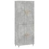 vidaXL Buffet haut Gris b&eacute;ton 69,5x34x180 cm Bois d'ing&eacute;nierie