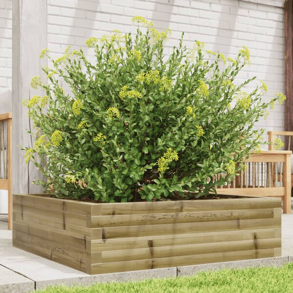 vidaXL Jardini&egrave;re 80x80x23 cm bois de pin impr&eacute;gn&eacute;