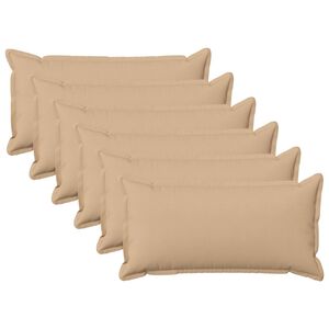 vidaXL Housse de coussin 6 pcs HOUTEN Cr&egrave;me 40 x 80 cm Lin synth&eacute;tique
