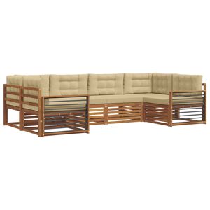 vidaXL Ensemble de canap&eacute;s d'ext&eacute;rieur 6 pc Naturel et Beige