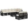vidaXL Ensemble de canap&eacute; de jardin 9 pc Noir polyrotin