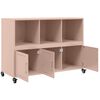 vidaXL Buffet rose 100,5x39x72 cm acier