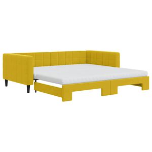 vidaXL Lit de jour avec gigogne et matelas jaune 100x200 cm velours