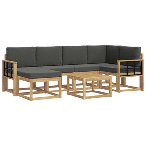 vidaXL Ensemble de canap&eacute;s d'ext&eacute;rieur 7 pc Blanc et anthracite