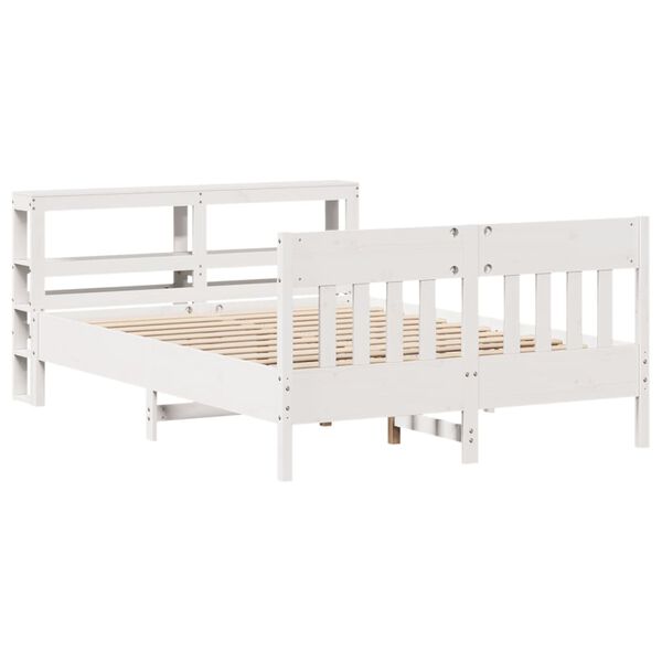 vidaXL Cadre de lit sans matelas blanc 150x200 cm bois de pin massif