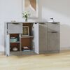vidaXL Buffets 2 pcs Gris b&eacute;ton 60x30x70 cm Bois d'ing&eacute;nierie