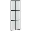 vidaXL Porte coulissante noir 76x205 cm verre tremp&eacute; aluminium