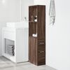 vidaXL Armoire de salle de bain étroite avec roulettes chêne marron