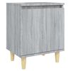vidaXL Table de chevet avec pieds en bois Sonoma gris 40x30x50 cm