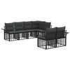 vidaXL Ensemble de canap&eacute;s d'ext&eacute;rieur 7 pcs Noir et Gris fonc&eacute;