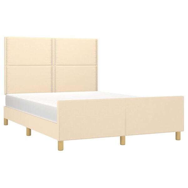 vidaXL Cadre de lit sans matelas cr&egrave;me 140x200 cm tissu