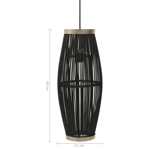 vidaXL Lampe suspendue Noir Osier 40 W 21x50 cm Ovale E27