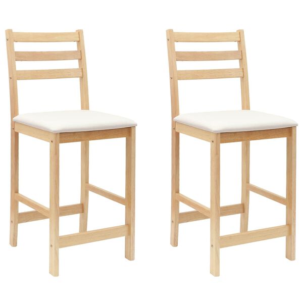 vidaXL Chaises de salle &agrave; manger 2 pcs Naturel 40 x 47,5 x 99,5 cm