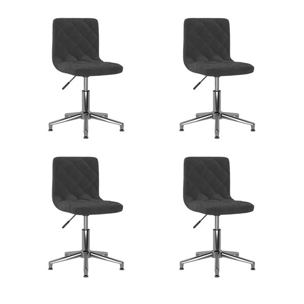 vidaXL Chaises pivotantes &agrave; manger lot de 4 noir velours