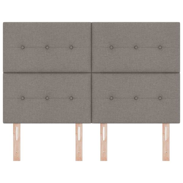 vidaXL T&ecirc;te de lit avec t&ecirc;te de lit Taupe 144 cm Cuir synth&eacute;tique