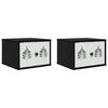 vidaXL Cabinet de chevet mural HANAU 2 pc Ch&ecirc;ne noir 36 x 33 x 25 cm