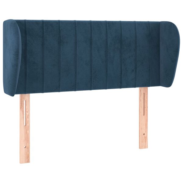 vidaXL T&ecirc;te de lit avec oreilles Bleu fonc&eacute; 93x23x78/88 cm Velours