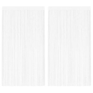 vidaXL Rideau en fils 2 pcs 140 x 250 cm Blanc
