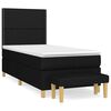 vidaXL Sommier &agrave; lattes de lit et matelas Noir 80x200 cm Tissu