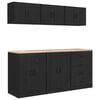 vidaXL Armoires de garage 6 pcs noir bois d'ing&eacute;nierie