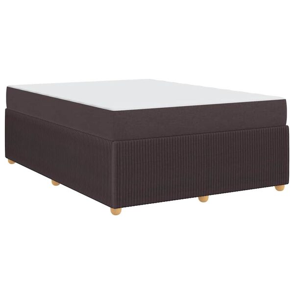 vidaXL Cadre de lit avec matelas Marron fonc&eacute; 140 x 200 cm tissu
