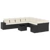 vidaXL Salon de jardin 11 pcs avec coussins noir r&eacute;sine tress&eacute;e