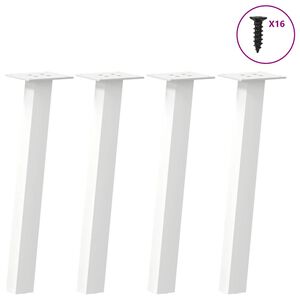vidaXL Pieds de table basse 4 pi&egrave;ces Blanc 30 cm Acier