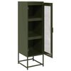 vidaXL Buffet haut vert olive 36x39x123 cm acier lamin&eacute; &agrave; froid
