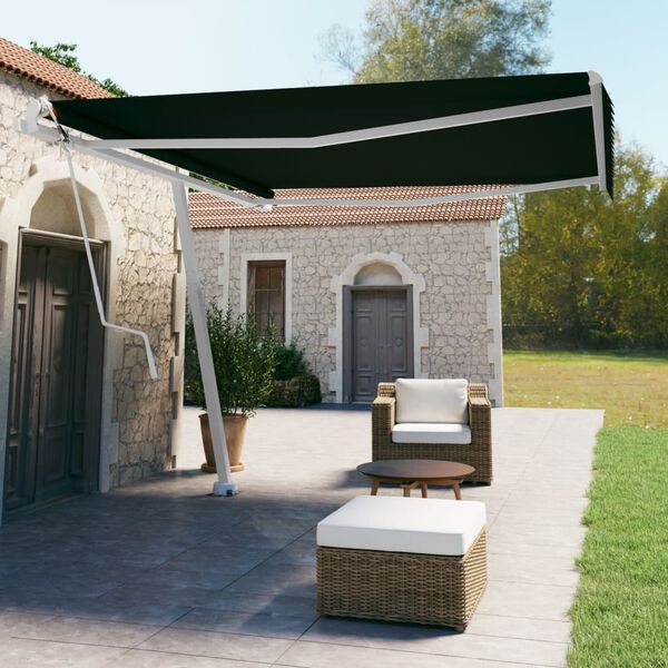 vidaXL Auvent automatique sur pied 400x350 cm Anthracite
