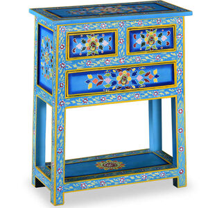 vidaXL Buffet avec tiroirs Bois massif de manguier Peinture turquoise